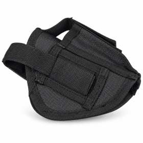 Black Fabric Belt Pouch, Compact Waist Carry Sleeve with Wide Webbing